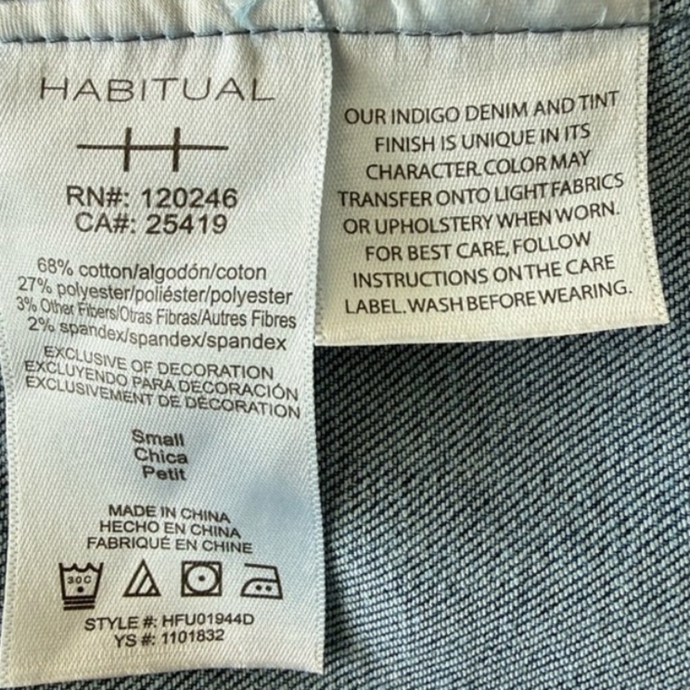 HABITUAL Denim Midi Dress Medium Light Wash Square Neck - Picture 5 of 5